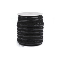 Banda elastica cu silicon  12 mm - Negru (1 Metru)