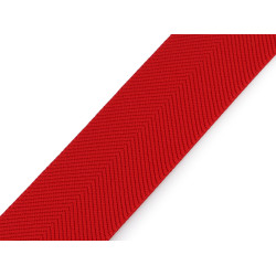 Elastic cu model twill pentru curele si bretele, latime 40 mm - Roșu (1 Metru)