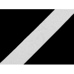 Elastic lenjerie cu model satinat, latime 18 mm - Alb (10 Metri)