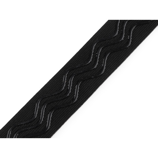 Banda elastica latime de 25 mm cu silicon - Negru (20 Metri) Banda elastica latime de 25 mm cu silicon - Negru (20 Metri)