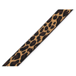 Banda elastica cu model leopard 15 mm - Maro (1 Metru)
