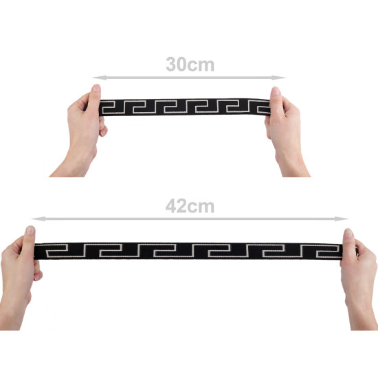 Banda elastica moale, 30 mm - Negru (1 Metru)