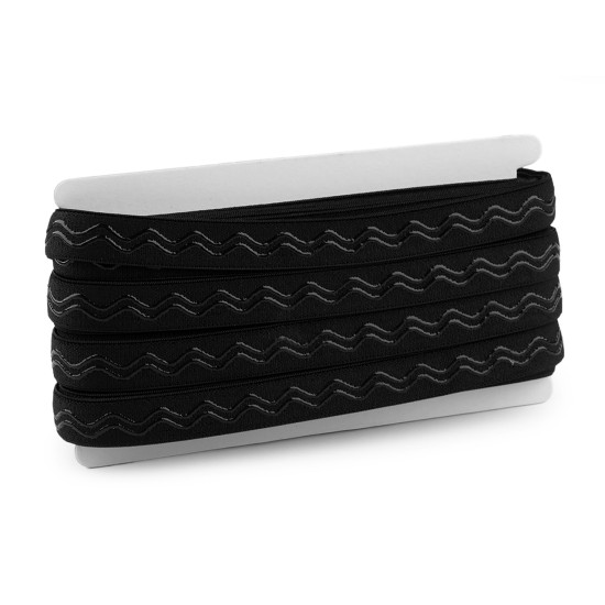 Banda elastica cu silicon 20 mm - Negru (1 Metru)