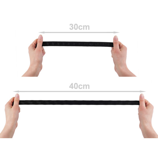 Banda elastica cu silicon 20 mm - Negru (1 Metru)