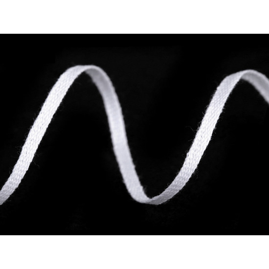 Șnur plat bumbac, lățime 3 mm - Alb (90 Metri) Șnur plat bumbac, lățime 3 mm - Alb (90 Metri)