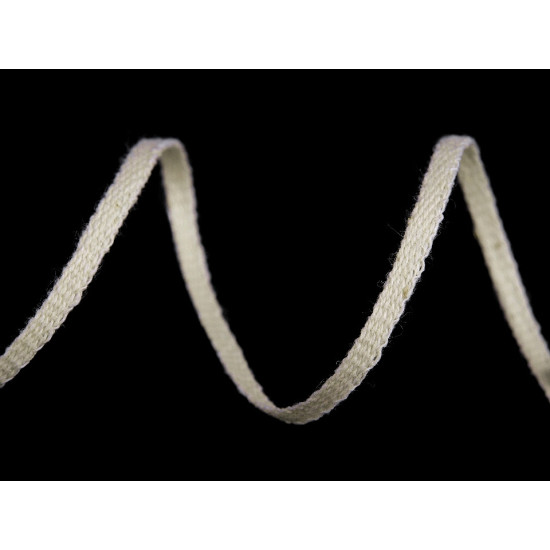 Șnur plat bumbac, lățime 3 mm - Alb (90 Metri) Șnur plat bumbac, lățime 3 mm - Alb (90 Metri)