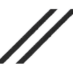 Banda / snur din bumbac latime 6 mm - Negru (30 Metri)