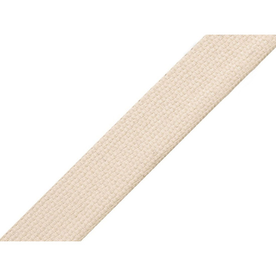 Gurtband baumwolle breite 20 mm - Naturfarbe hell (75 Meter) Gurtband baumwolle breite 20 mm - Naturfarbe hell (75 Meter)