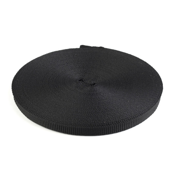 Chingă polipropilenă, lățime 10 mm - Negru (25 Metri)