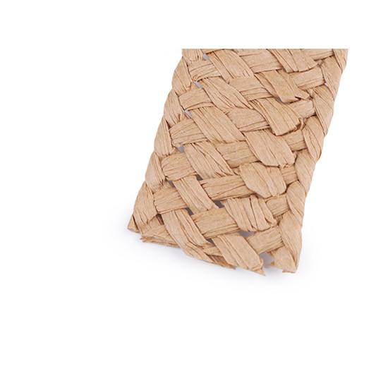 Chingă împletită din paie de hârtie, lățime 30 mm - Maro natural (50 Metri) Chingă împletită din paie de hârtie, lățime 30 mm - Maro natural (50 Metri)