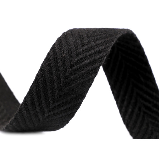 Chingă față dublă, lățime 38 mm - Negru (50 Metri)