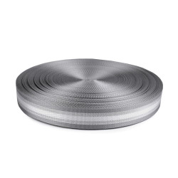 Chinga cu lurex lățime 38 mm - Gri deschis (1 Metru)