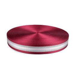 Chinga cu lurex lățime 38 mm - Vișiniu (1 Metru)