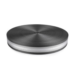 Chinga cu lurex lățime 38 mm - Gri (1 Metru)