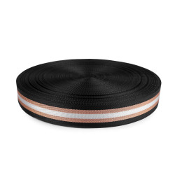 Chinga cu lurex lățime 38 mm - Negru (1 Metru)