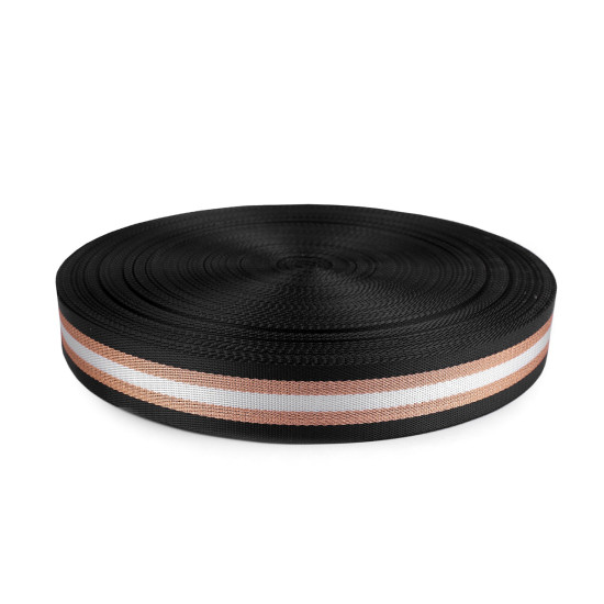 Glatter doppelseitiger gurt mit lurex breite 38 mm - Rosa-lila (1 Meter) Glatter doppelseitiger gurt mit lurex breite 38 mm - Rosa-lila (1 Meter)