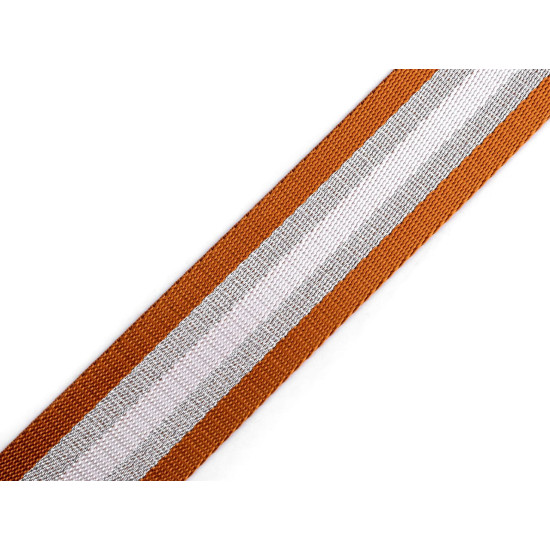 Glatter doppelseitiger gurt mit lurex breite 38 mm - Rosa-lila (1 Meter) Glatter doppelseitiger gurt mit lurex breite 38 mm - Rosa-lila (1 Meter)