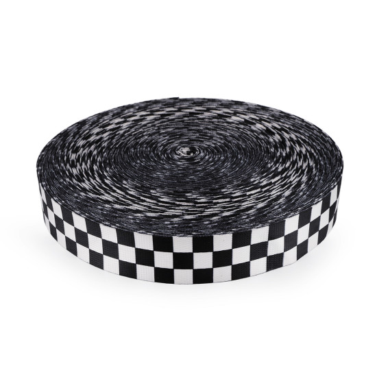 Chingă cu două fețe lucioasă, lățime 38 mm - Negru (30 Metri)