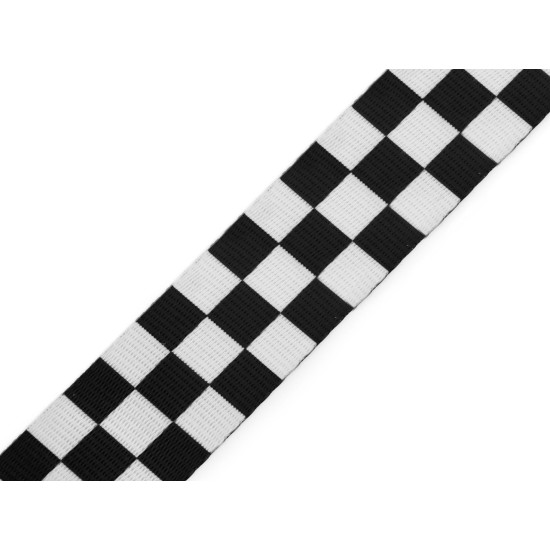 Chingă cu două fețe lucioasă, lățime 38 mm - Negru (30 Metri)