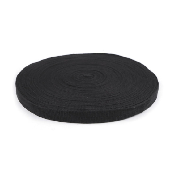 Chinga bumbac latime 20 mm - Negru (25 Metri)