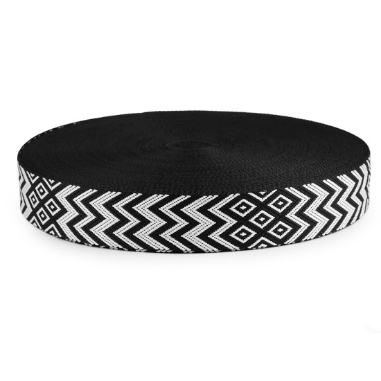 Chingă cu dublă față 50 mm - Negru (1 Metru)