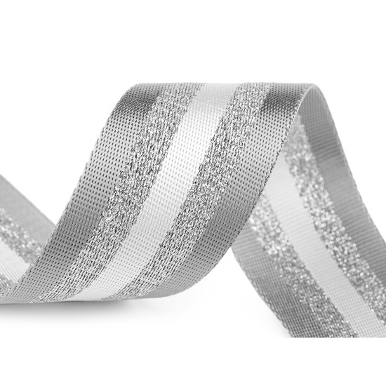 Chingă cu lurex dublă față lățime 50 mm - Bej deschis (20 Metri) Chingă cu lurex dublă față lățime 50 mm - Bej deschis (20 Metri)