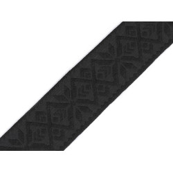 Chingă cu model latime 48 mm - Negru (1 Metru)