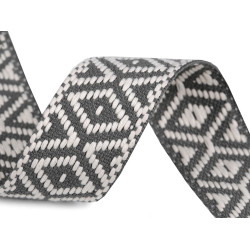 Chinga fata dubla 38 mm - Gri neutral (1 Metru)