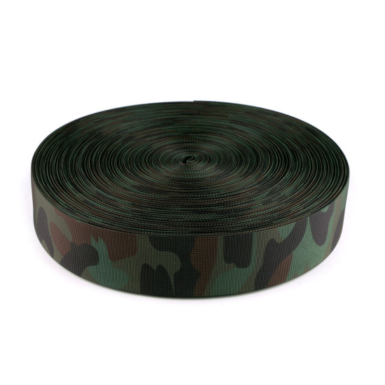 Chinga camuflaj două fețe lățime 50 mm - Verde (1 Metru)