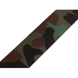 Chinga camuflaj două fețe lățime 50 mm - Verde (1 Metru)