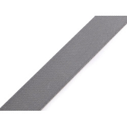 Chingă netedă cu două fețe, lucioasă 25 mm - Gri neutral (1 Metru)