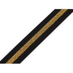 Chingă din polipropilenă cu lurex, latime 25 mm - Negru (1 Metru)