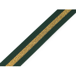 Chingă din polipropilenă cu lurex, latime 25 mm - Verde închis (1 Metru)