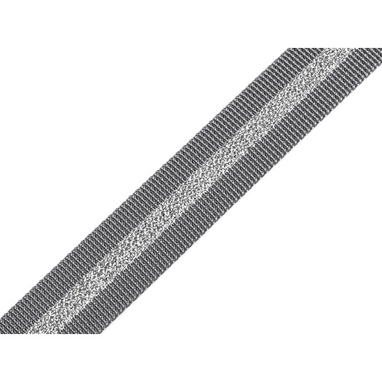 Chingă din polipropilenă cu lurex, latime 25 mm - Negru (50 Metri) Chingă din polipropilenă cu lurex, latime 25 mm - Negru (50 Metri)
