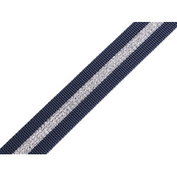 Chingă din polipropilenă cu lurex, latime 25 mm - Albastru închis (1 Metru)