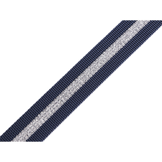 Chingă din polipropilenă cu lurex, latime 25 mm - Negru (50 Metri) Chingă din polipropilenă cu lurex, latime 25 mm - Negru (50 Metri)