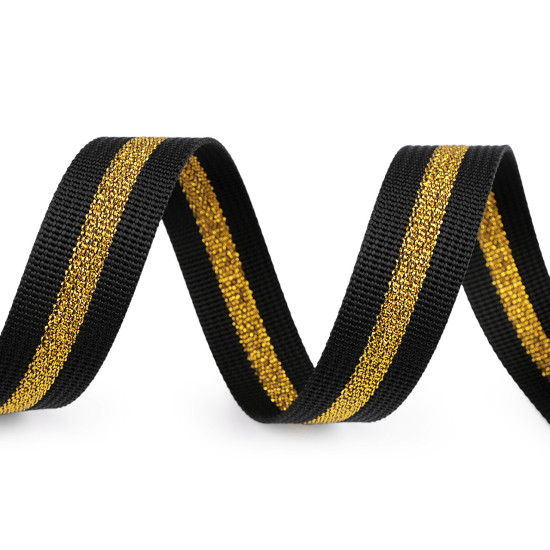 Chingă din polipropilenă cu lurex, latime 25 mm - Negru (50 Metri) Chingă din polipropilenă cu lurex, latime 25 mm - Negru (50 Metri)