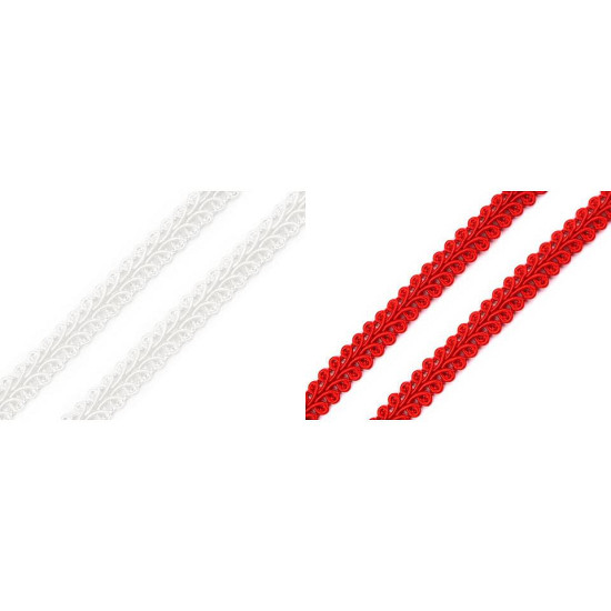 Galon decorativ, diverse culori, lățime 10 mm - Roșu (25 Metri) Galon decorativ, diverse culori, lățime 10 mm - Roșu (25 Metri)