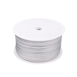 Şnur plat lurex, gol în interior, lățime 2,5 mm - Argintiu (200 Metri)
