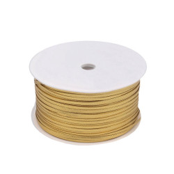 Şnur plat lurex, gol în interior, lățime 2,5 mm - Auriu (200 Metri)