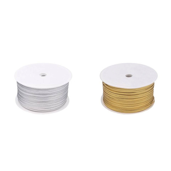 Şnur plat lurex, gol în interior, lățime 2,5 mm - Auriu (50 Metri) Şnur plat lurex, gol în interior, lățime 2,5 mm - Auriu (50 Metri)