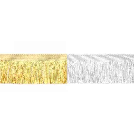 Franjuri lurex, lățime 40 mm - Auriu deschis (25 Metri) Franjuri lurex, lățime 40 mm - Auriu deschis (25 Metri)