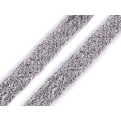 Fitil / șnur plat bumbac, lățime 10 mm - Gri deschis (100 Metri)