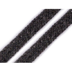 Fitil / șnur plat bumbac, lățime 10 mm - Gri închis (100 Metri)