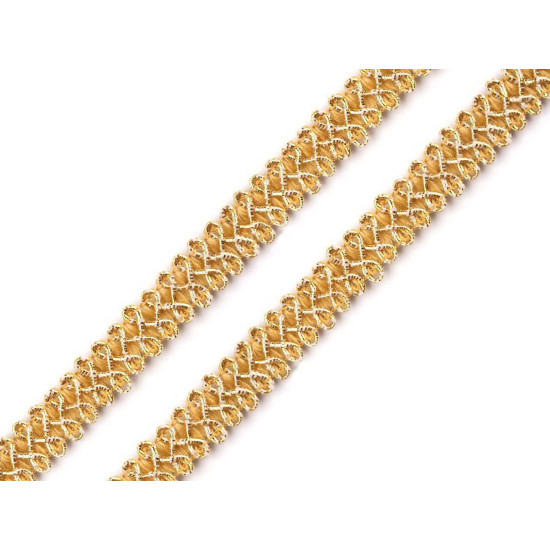 Galon decorativ cu fir metalic, lățime 10 mm - Auriu (54 Metri) Galon decorativ cu fir metalic, lățime 10 mm - Auriu (54 Metri)
