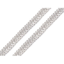 Galon decorativ cu fir metalic, lățime 10 mm - Argintiu (1 Metru)