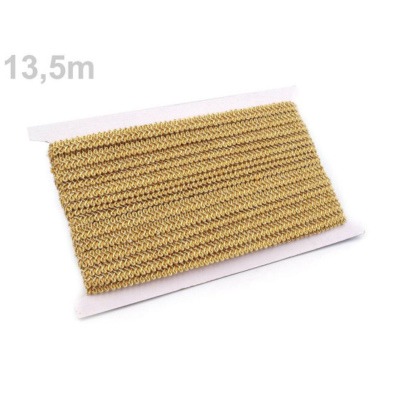 Galon decorativ cu fir metalic, lățime 10 mm - Auriu (54 Metri) Galon decorativ cu fir metalic, lățime 10 mm - Auriu (54 Metri)