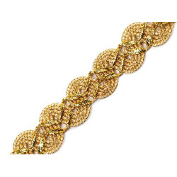 Galon decorativ cu fir metalic, lățime 25 mm - Auriu (18 Metri)