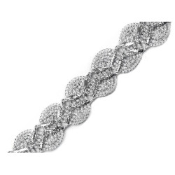 Galon decorativ cu fir metalic, lățime 25 mm - Argintiu (18 Metri)