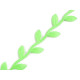 Bandă decorativă cu frunze din satin - Verde (1 Metru)